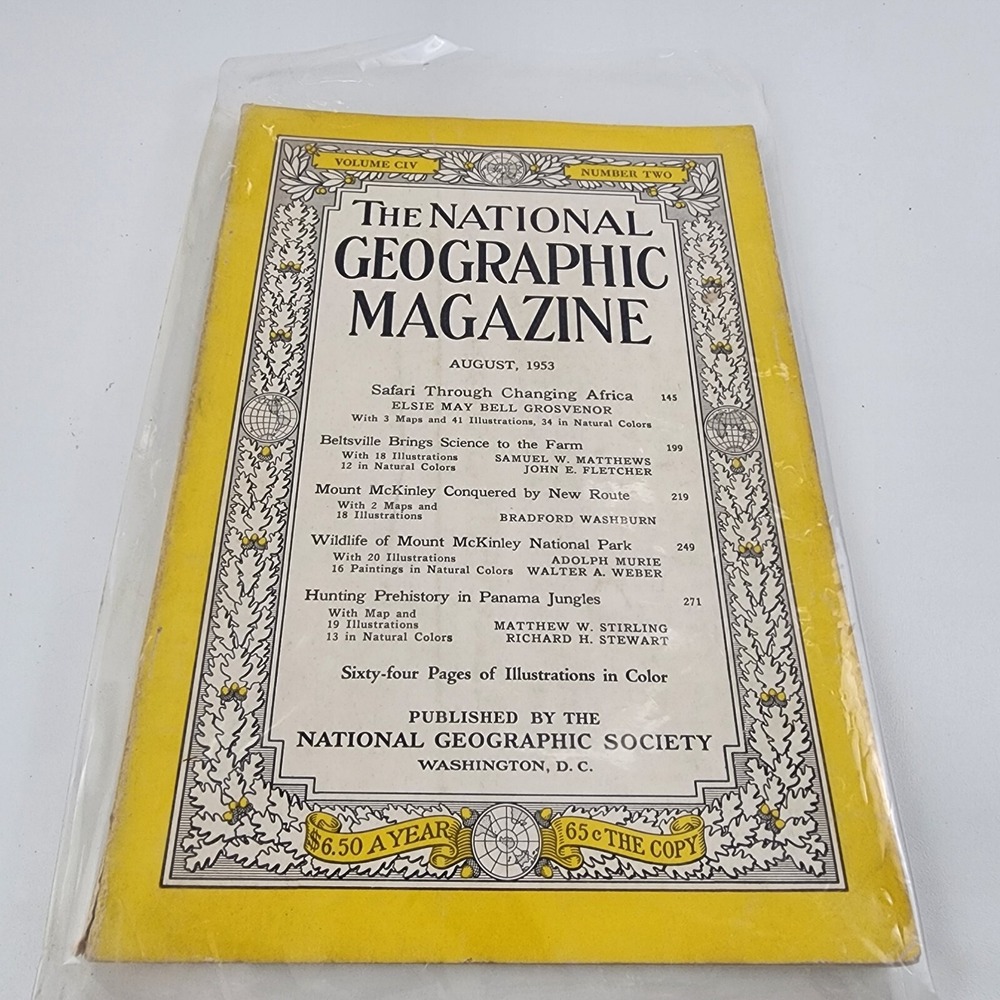 National Geographic Magazine August 1953 No Insert